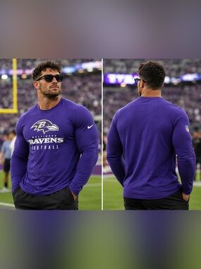 🆕 Nike Baltimore Ravens Men’s XXL Purple Long Sleeve T-Shirt NWT